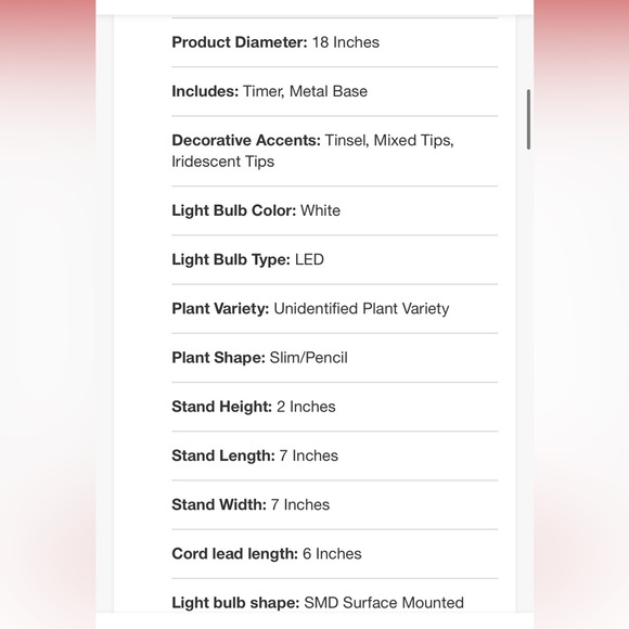 WONDERSHOP NWT pre-lit slim white tinsel alpine fir faux Christmas tree 4’ - Picture 6 of 8